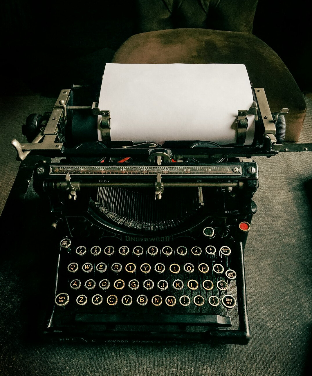 writer typing mystery story